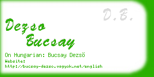 dezso bucsay business card